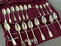 ANTIQUE SILVER 8 PLACE Set of FIDDLE PATTERN 1822-1844 Fully Hallmarked