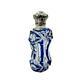 Antique Silver & Blue Overlay Glass Perfume / Scent Bottle C1890