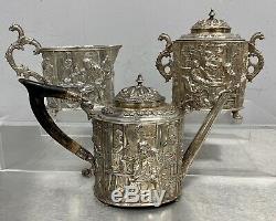 ANTIQUE STERLING SILVER TEA SET OVER 1000 GRAMS Circa 1927
