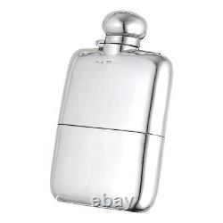 ANTIQUE Solid Sterling Silver HIP FLASK Saunders & Shepherd -Chester 1943