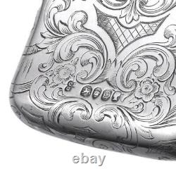 ANTIQUE Sterling Silver Engraved HIP FLASK Riley & Storer 1839