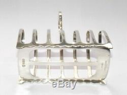 ANTIQUE VICTORIAN 155g SOLID SILVER STERLING TOAST RACK SIX DIVISION SHEFF 1890