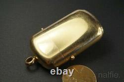 ANTIQUE VICTORIAN 18K GOLD DIAMOND & STAR SAPPHIRE MATCH SAFE / VESTA CASE c1891