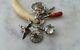 Antique Victorian Crystal, Coral, 9ct, Silver Rare Spider, Bovine, Fobs Charms