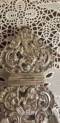 ANTIQUE VICTORIAN GEORGE UNITE STERLING SILVER ORNATE sewing CHATELAINE CLIP
