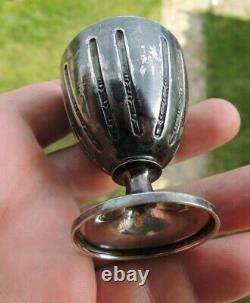 ANTIQUE VICTORIAN c. 19th SOLID SILVER 800 Ag. EGG CUP