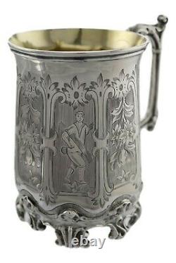 ANTIQUE Victorian Sterling Silver H J Lias & Son Cup (Mug / Tankard) 1857