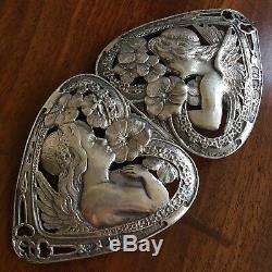 A Large And Pretty Art Nouveau Victorian Silver Buckle, By William Comyns, 1900