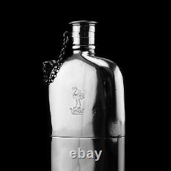A Rare Victorian Solid Silver Hip Flask with Cup & Chain Alfred Taylor 1862