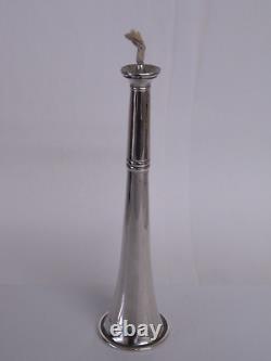 A Rare Victorian Sterling Silver Hunting Horn Cigar Table Lighter 1893