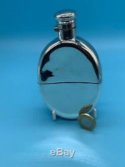 A Solid Silver Victorian Hip Flask And Cup Hallmarked For Birmingham 1893