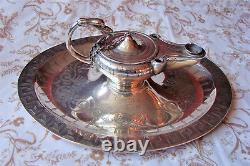 A Spectacular, Large Early Victorian Silver Inkstand as Oil Lamp Hallmarked 1857