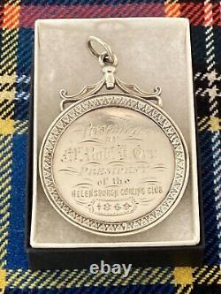 A Superb 2 Sterling Silver'Helensburgh Curling Club' Medal 1869, Curling Stone
