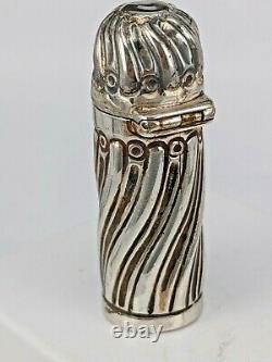 A Victorian 1893 solid silver perfume scent bottle