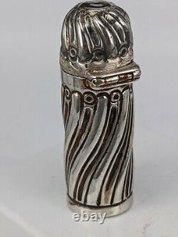 A Victorian 1893 solid silver perfume scent bottle