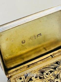 A Victorian Silver Engraved Scrolled Decorated Vinaigrette. Birmingham 1840