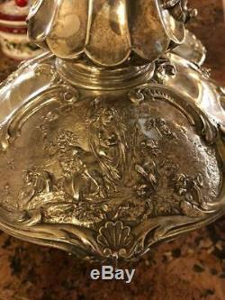 A Victorian silver trophy ewer and stand, the ewer, Smith, Nicholson & Co, the