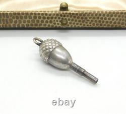 Acorn Sterling Silver Watch Key Fob Pendant or Charm Antique Victorian c1860