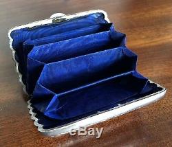 An Antique Victorian Silver Card Case In The Shape Of A Miniature Cigar Case