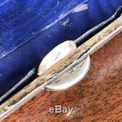 An Antique Victorian Silver Card Case In The Shape Of A Miniature Cigar Case