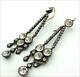 An Excellent Pair Of Victorian Solid Silver And Diamante Paste Earrings