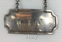 Antique 1849 Yapp & Woodward Victorian Solid Silver Gin Label 5.8cm In Width