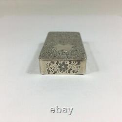 Antique 1857 Victorian Combination Solid Silver Snuff Box Vesta Case 5.4cm Wide