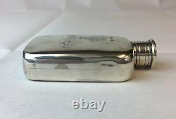 Antique 1864 Victorian Solid Silver Hip Flask In Spe Spiro Crest Screw Top 66.8g