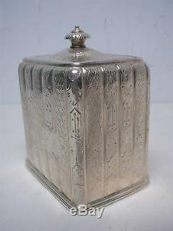 Antique 1867 Hunt & Roskell Late Storr & Mortimer 4558 Sterling Silver Tea Caddy