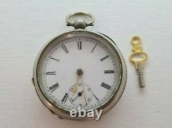 Antique 1870s Victorian 18s Key Wind Fusee Pocket Watch Working Box Rare