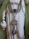 Antique 1880s Sterling Silver Chatelaine 4 Dress Necklace Aesthetic Movement