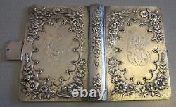Antique 1891 STERLING SILVER REPOUSSE BOOK COVER Common Prayer Bible diary
