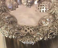 Antique 1898 Victorian Repousse Sterling Silver Sweetmeat Bonbon Dish Hallmarked