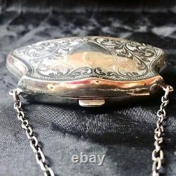 Antique 1920 Robert Cawley Solid Silver Purse Loop Handle For Chatelaine/Fob
