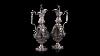 Antique 19thc Pair Of German Solid Silver Glass Large Claret Jugs C 1890