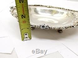 Antique 900 Coin Silver Ornate Candy Bowl Basket Dish Floral Victorian Flower