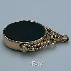 Antique 9ct Yellow Gold Double Sided Fob Pendant L65