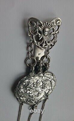 Antique Art Nouveau Solid Silver Chatelaine London 1902