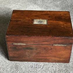 Antique Dressing Case Vanity Box Hallmarked Silver 1840s Victorian Secret Drawer