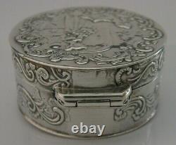 Antique Dutch Solid Sterling Silver Box London Import 1892 Victorian
