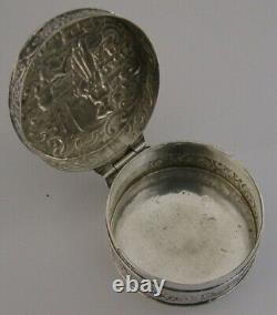 Antique Dutch Solid Sterling Silver Box London Import 1892 Victorian