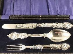 Antique Early Victorian Sterling Silver Christening Cutlery Set, Sheffield 1850