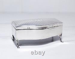 Antique English Sterling Silver 925 Hallmarked Footed Jewelry Box Monogrammed