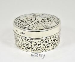 Antique English Victorian Solid Silver Snuff Box, (John Henry Rawlings, 1896)