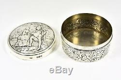 Antique English Victorian Solid Silver Snuff Box, (John Henry Rawlings, 1896)