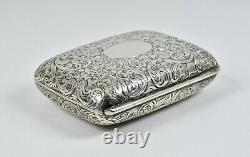 Antique English Victorian Solid Silver Snuff Box, (Thomas Johnson I, 1880)