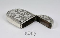 Antique English Victorian Solid Silver Vesta Case (Hilliard & Thomason, 1877)
