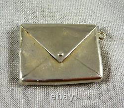 Antique Estate Hallmarked Sterling Silver Envelope Shaped Stamp Case Holder