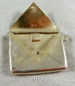 Antique Estate Hallmarked Sterling Silver Envelope Shaped Stamp Case Holder