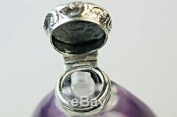 Antique Glass Scent Perfume Bottle Purple Glass overlay